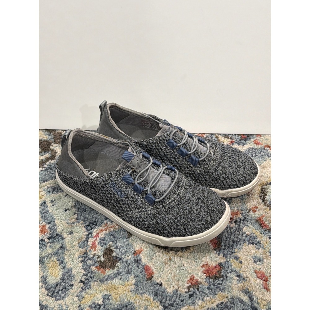 Olukai Nohea Moku Boys Size 13 Gray Mesh Slip On Sneakers EUC